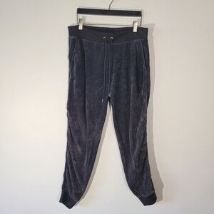 Juicy Couture Velour Black Jogger Pant Pink Label Medium Y2K